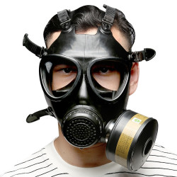 Men Army Masque à gaz BDSM KOMPLET BREATH Noir